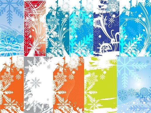 variety of snowflake theme vector