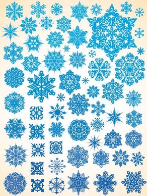 variety of snowflakes vector 1
