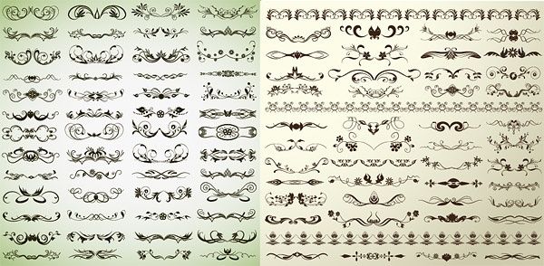 variety of stylish lace pattern vector
