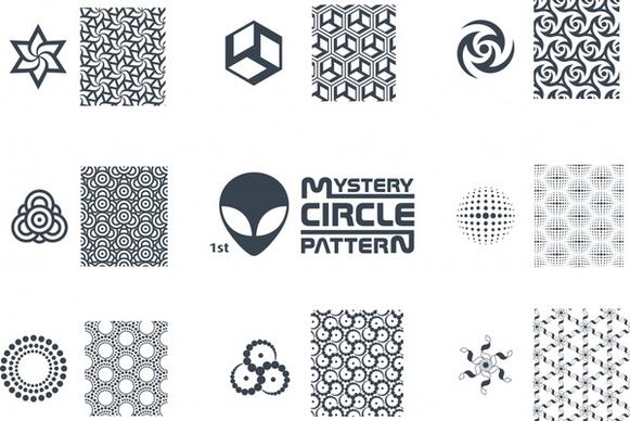 pattern design elements classical symmetric flat shapes