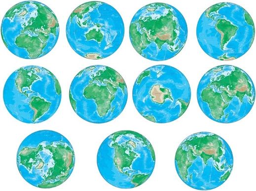 various angles of the earth vector
