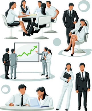 various business people vector set