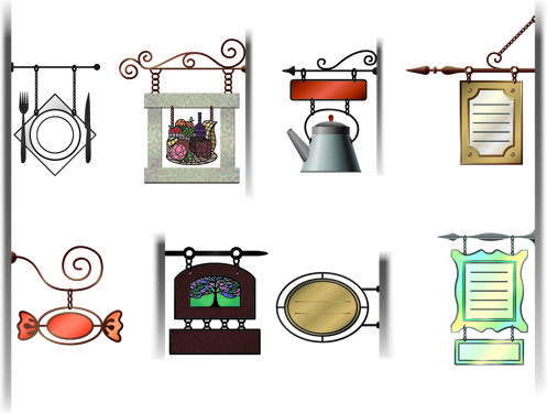 various cafe signs vector set