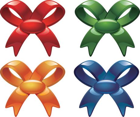 various color 3d bows vector