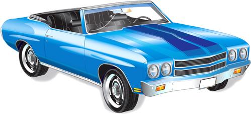various color of retro cars vector