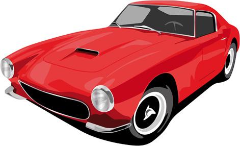 various color of retro cars vector