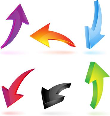 various colorful arrows vector graphics