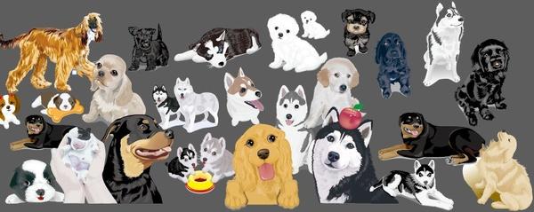 various cute dog element vector