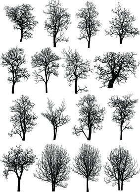 various dead trees vector set