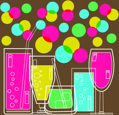various drinks design elements vector set