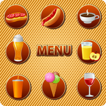 various food and drink design vector