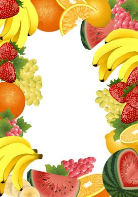various fruits frame vector