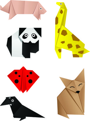 various origami animals design vector