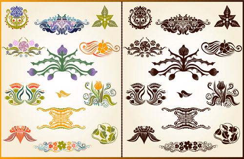various plant decoration pattern vector