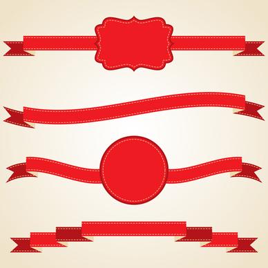 various red ribbons vector