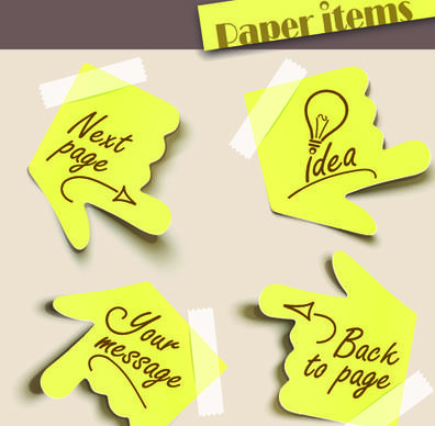 various stylish paper labels vector