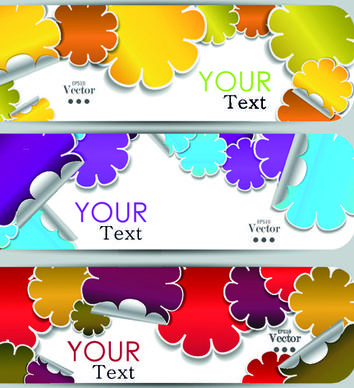 various stylish paper labels vector