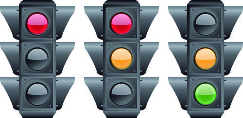 various traffic light design vector