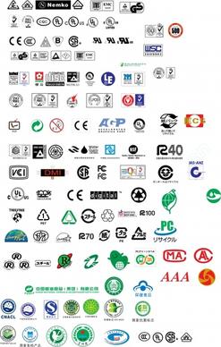 trade marks icons collection colored contemporary sketch