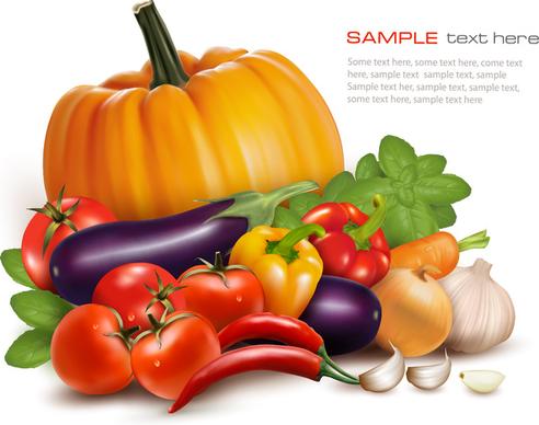 various vegetables vector background