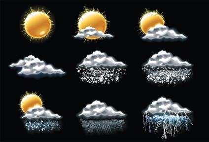 various weather icon vector set