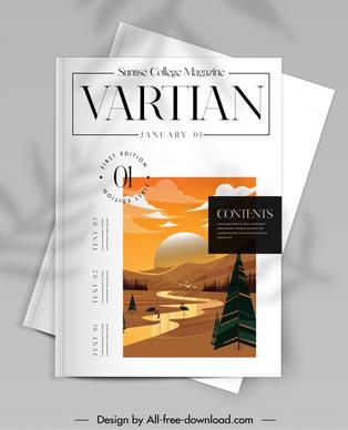 vartian magazine cover template elegant wild nature scene 