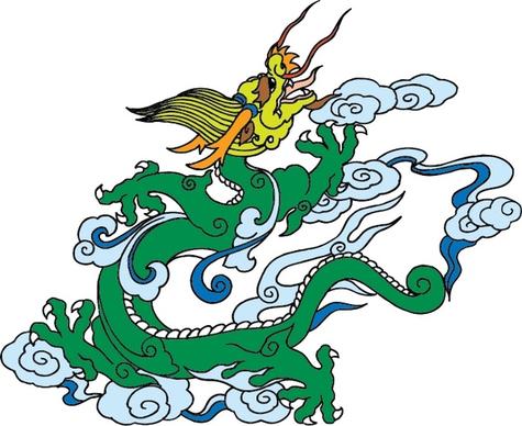vector ancient chinese dragon vector