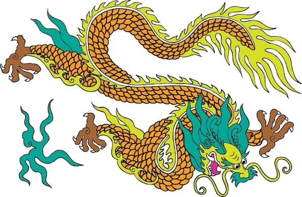 vector ancient chinese dragon vector