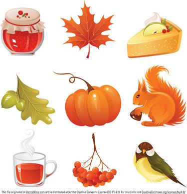 vector autumn icons