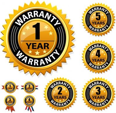 warranty label templates elegant classic serrated circle shapes