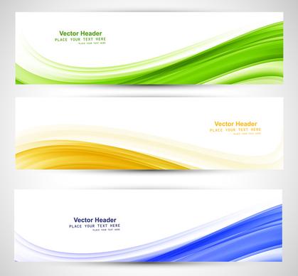 vector banner brazil flag concept wave three header set colorful background