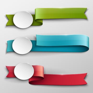 vector banner colored ribbon design