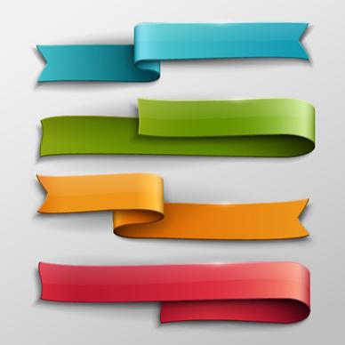 vector banner colored ribbon design