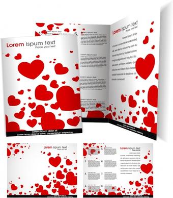 valentine flyer template modern red heart decor