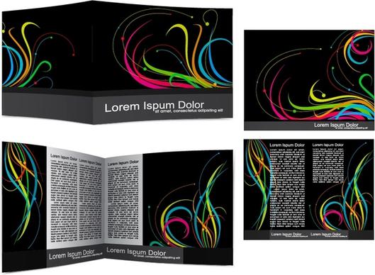 brochure templates elegant dark design colorful curves decor