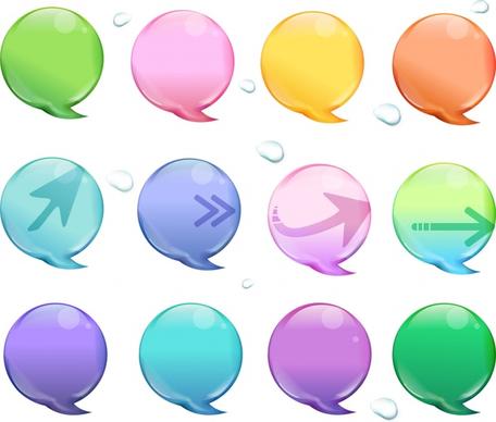 speech bubble templates modern colored flat design