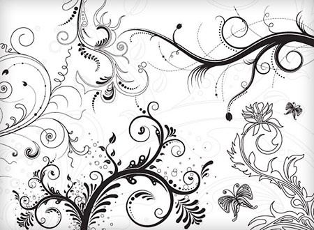 classical flowers background black white decoration