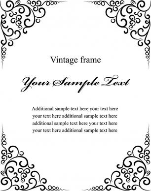 vintage frame template black white classical symmetric design