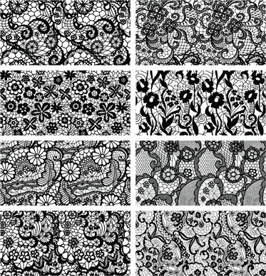 vector black lace pattern graphics