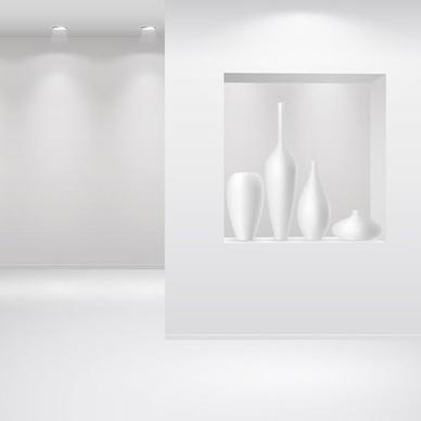 art gallery decor template shiny luxury white design