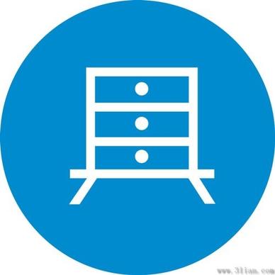vector blue background cabinet icon