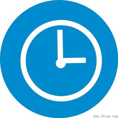vector blue background clock icon