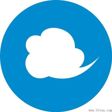 vector blue background clouds icon