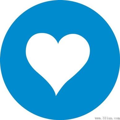 vector blue background heartshaped icon