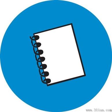 vector blue background notebook icon