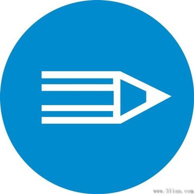 vector blue background pencil icon