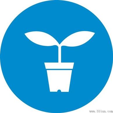vector blue background potted icon