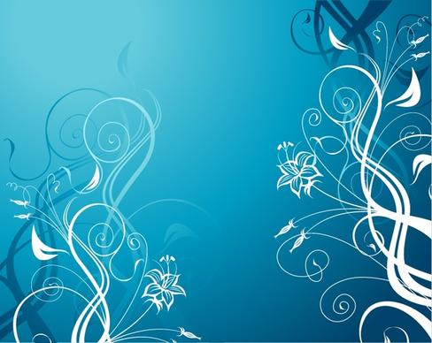 vector blue floral background