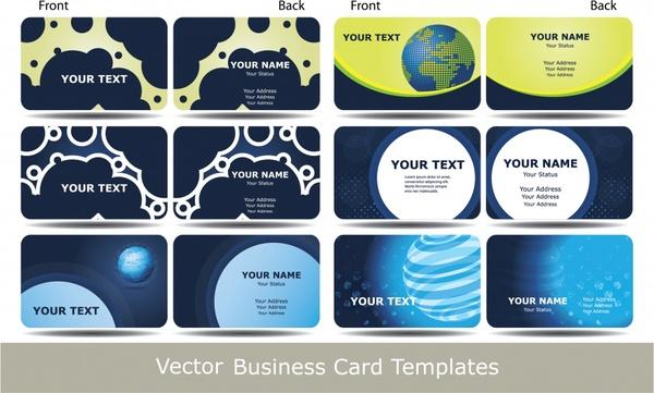business card templates technology themes modern flat design