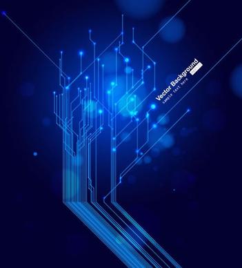 technology background template dark sparkling lines connection sketch